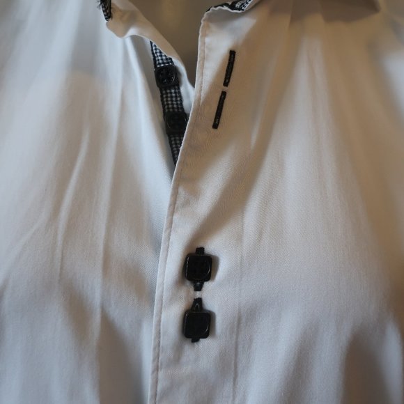 Womens Jared Lang White Black Designer Long Sleeve Button-Up Shirt S/P * - Picture 5 of 15